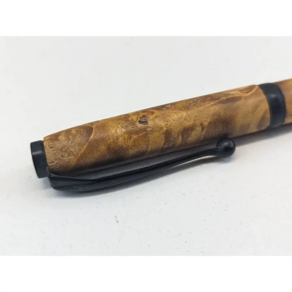 Hand Turned Pen‎ Black Finish Faux Wood Acrylic